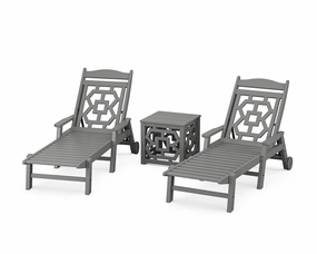 Chinoiserie 3-Piece Chaise Setoutdoor patio dining furniture set