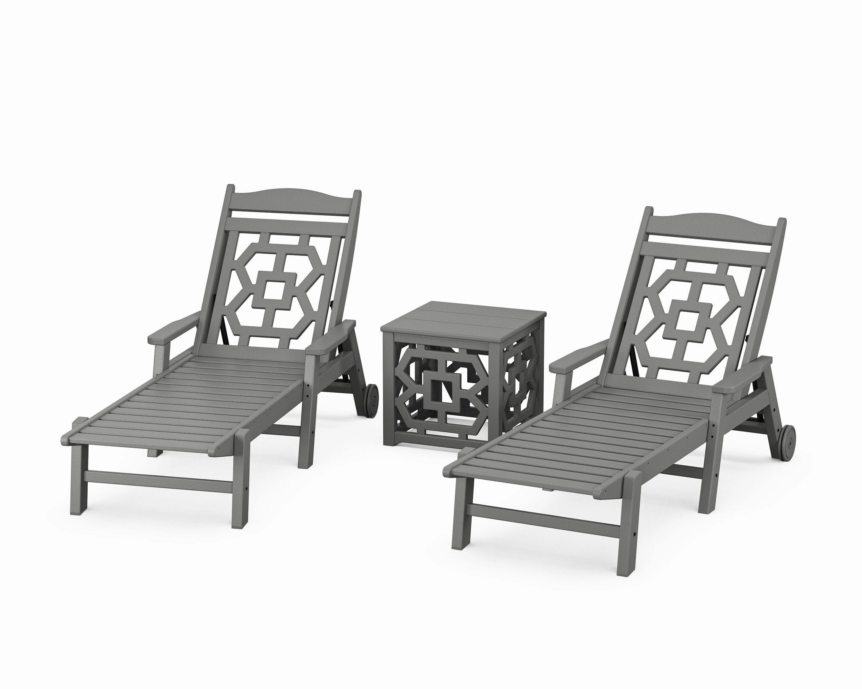 Chinoiserie 3-Piece Chaise Setoutdoor patio dining furniture set