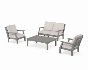 Chinoiserie 4-Piece Deep Seating Set with Loveseatoutdoor patio dining furniture set