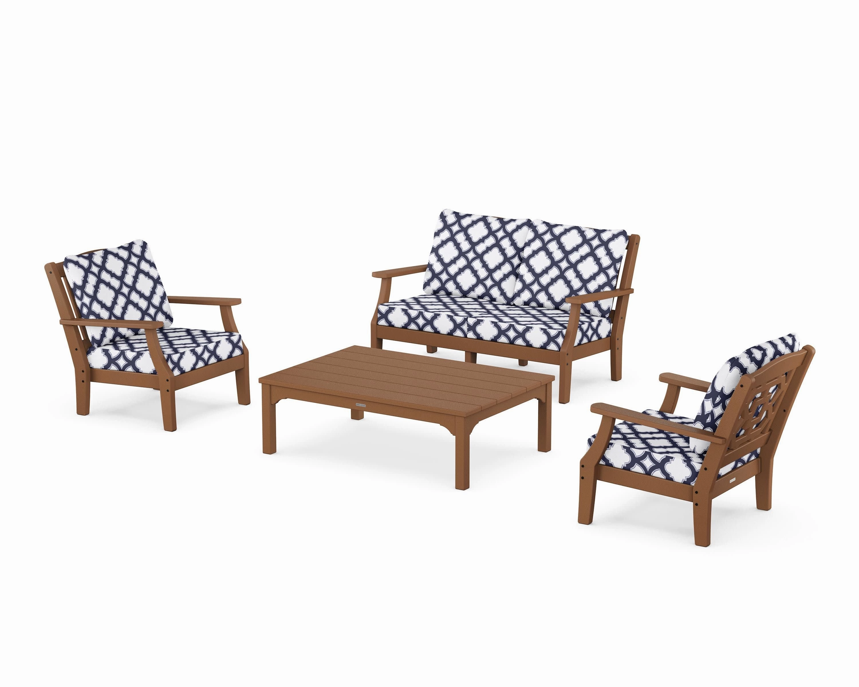 Chinoiserie 4-Piece Deep Seating Set with Loveseat