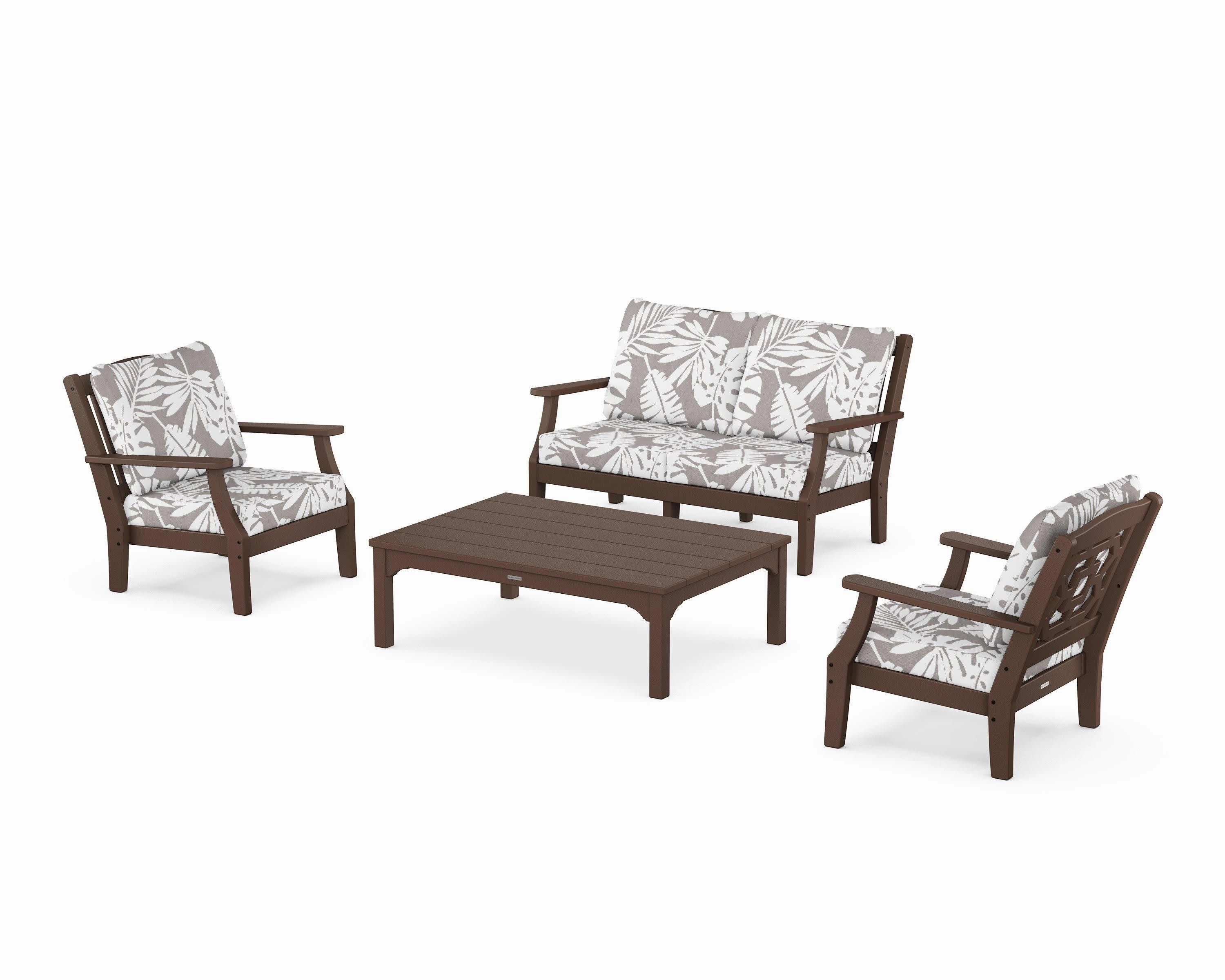 Chinoiserie 4-Piece Deep Seating Set with Loveseat