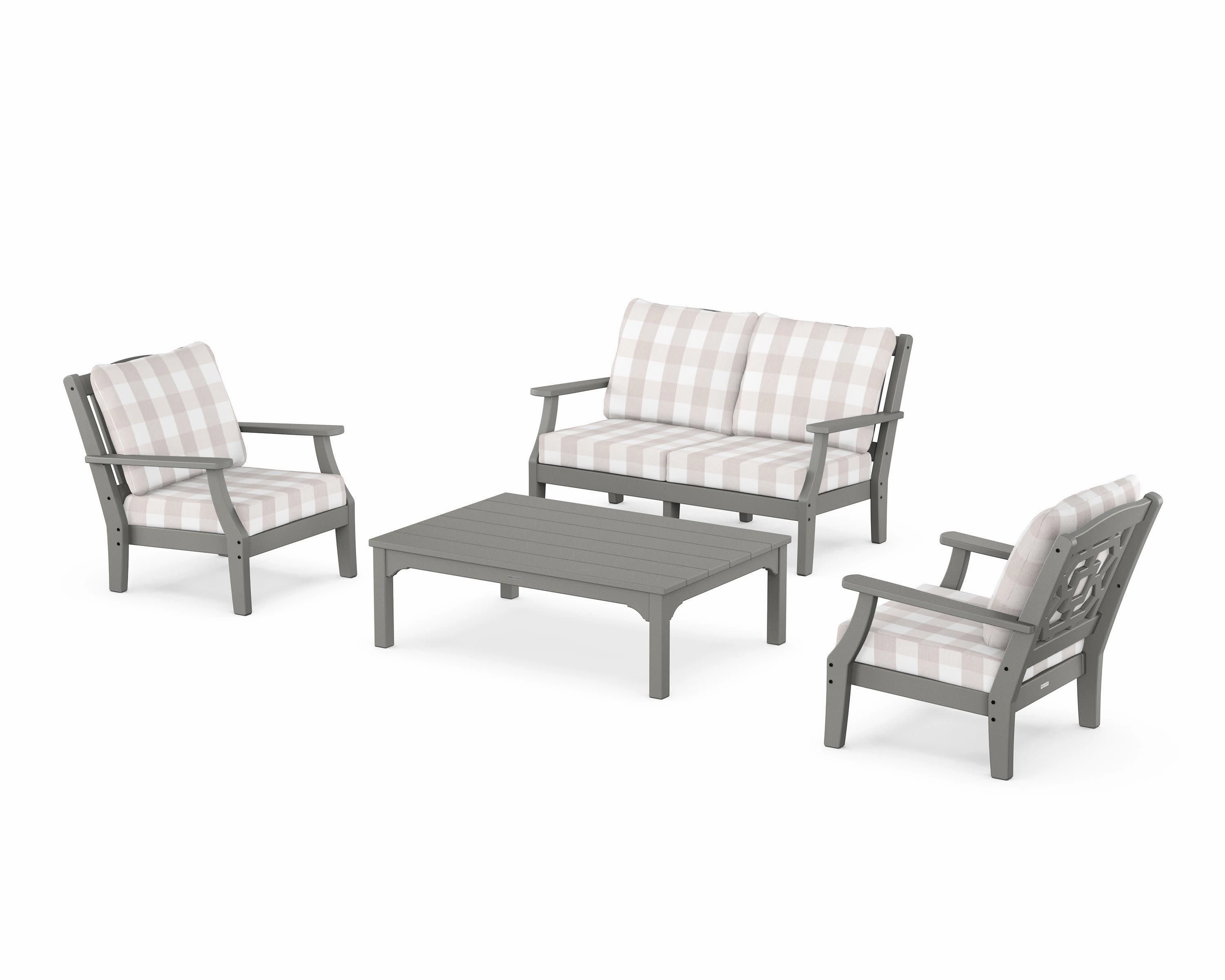 Chinoiserie 4-Piece Deep Seating Set with Loveseat