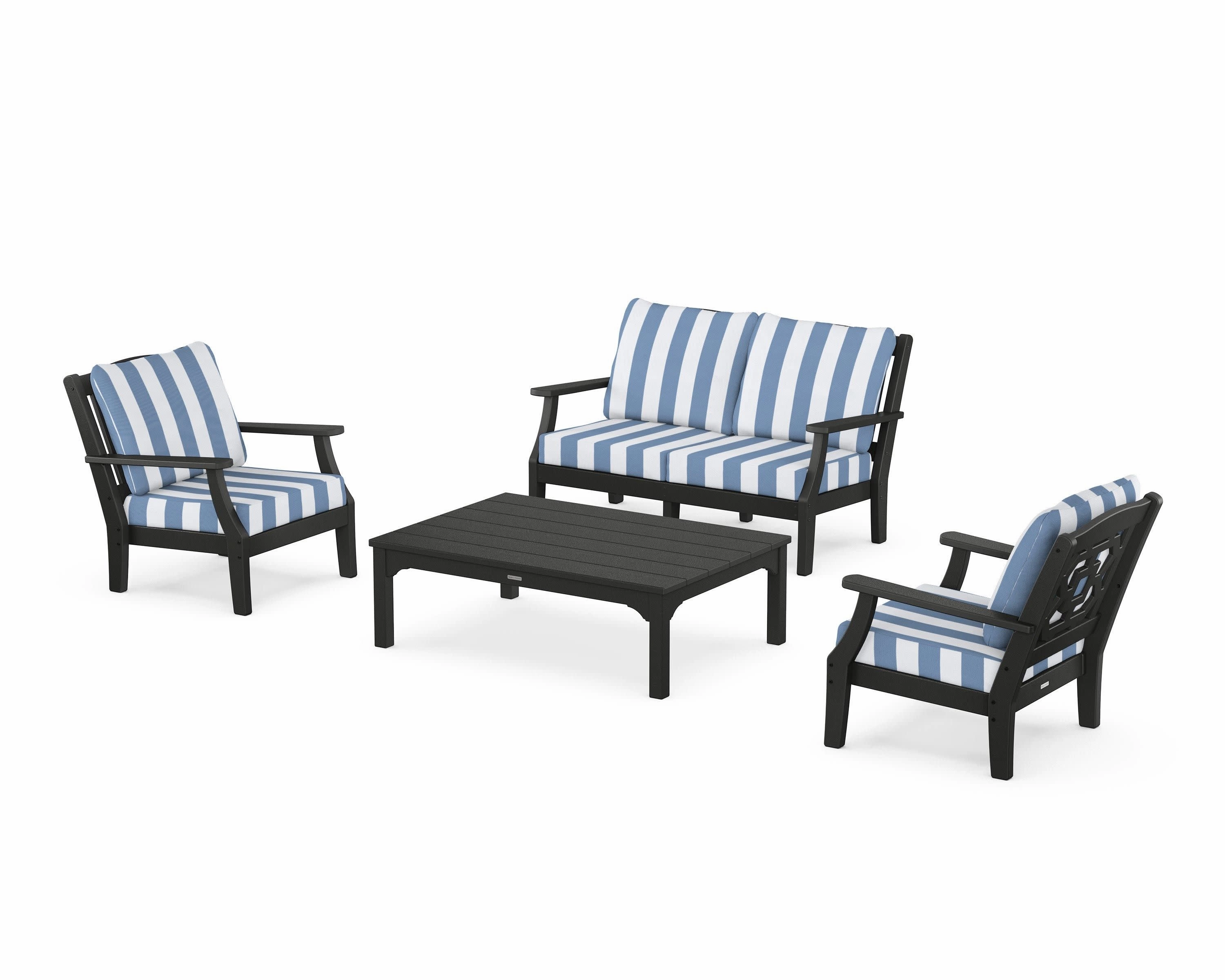 Chinoiserie 4-Piece Deep Seating Set with Loveseat