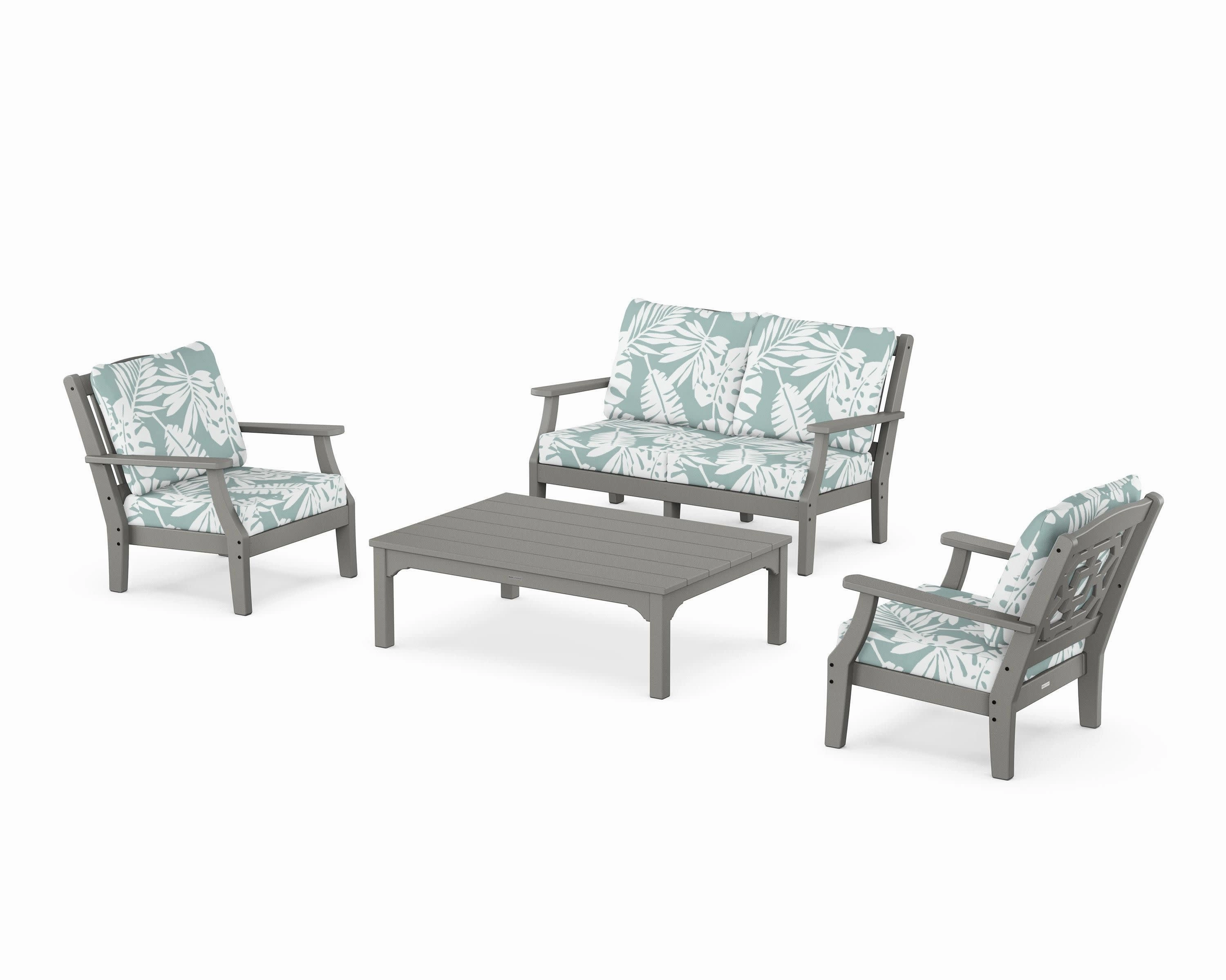 Chinoiserie 4-Piece Deep Seating Set with Loveseat