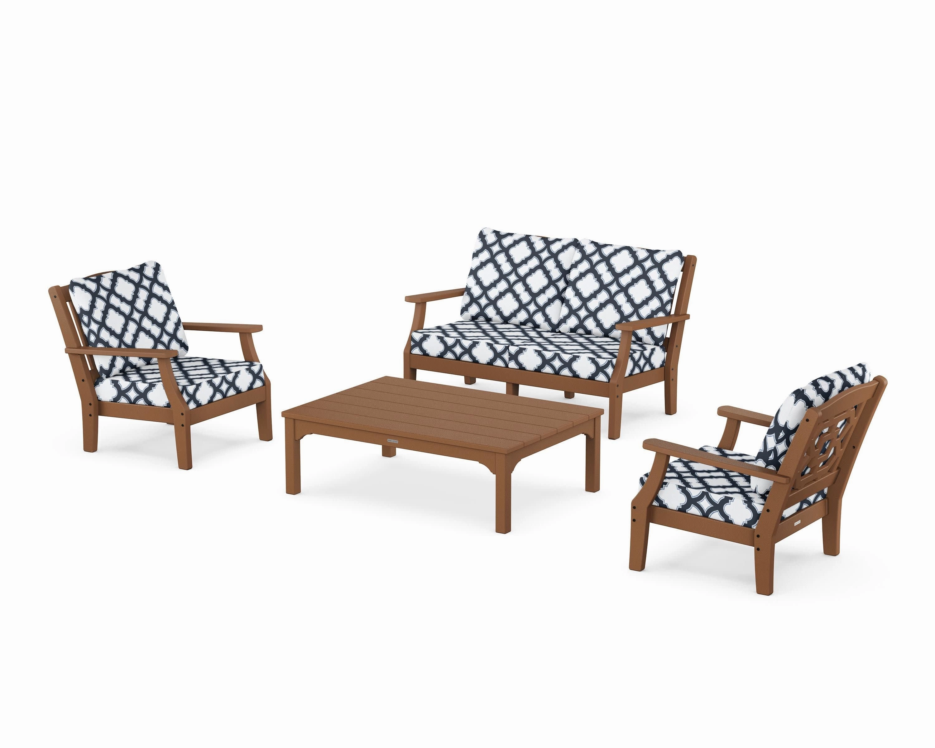 Chinoiserie 4-Piece Deep Seating Set with Loveseat