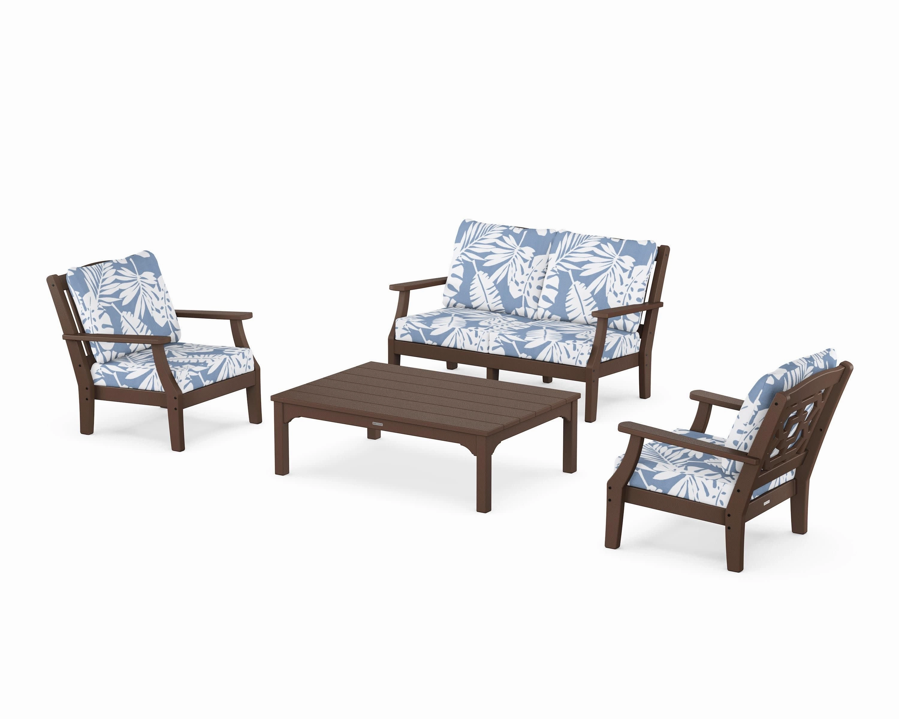 Chinoiserie 4-Piece Deep Seating Set with Loveseat