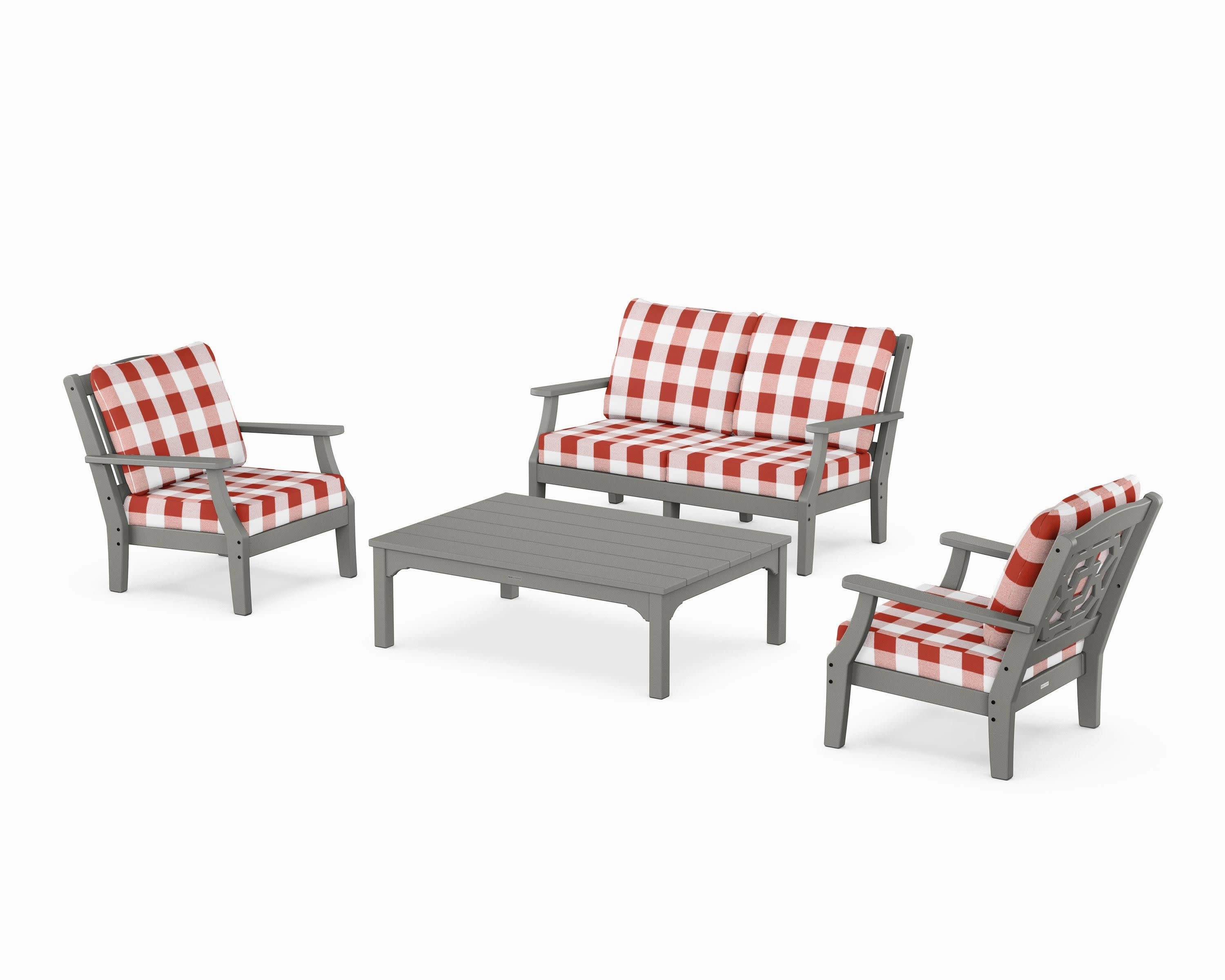 Chinoiserie 4-Piece Deep Seating Set with Loveseat