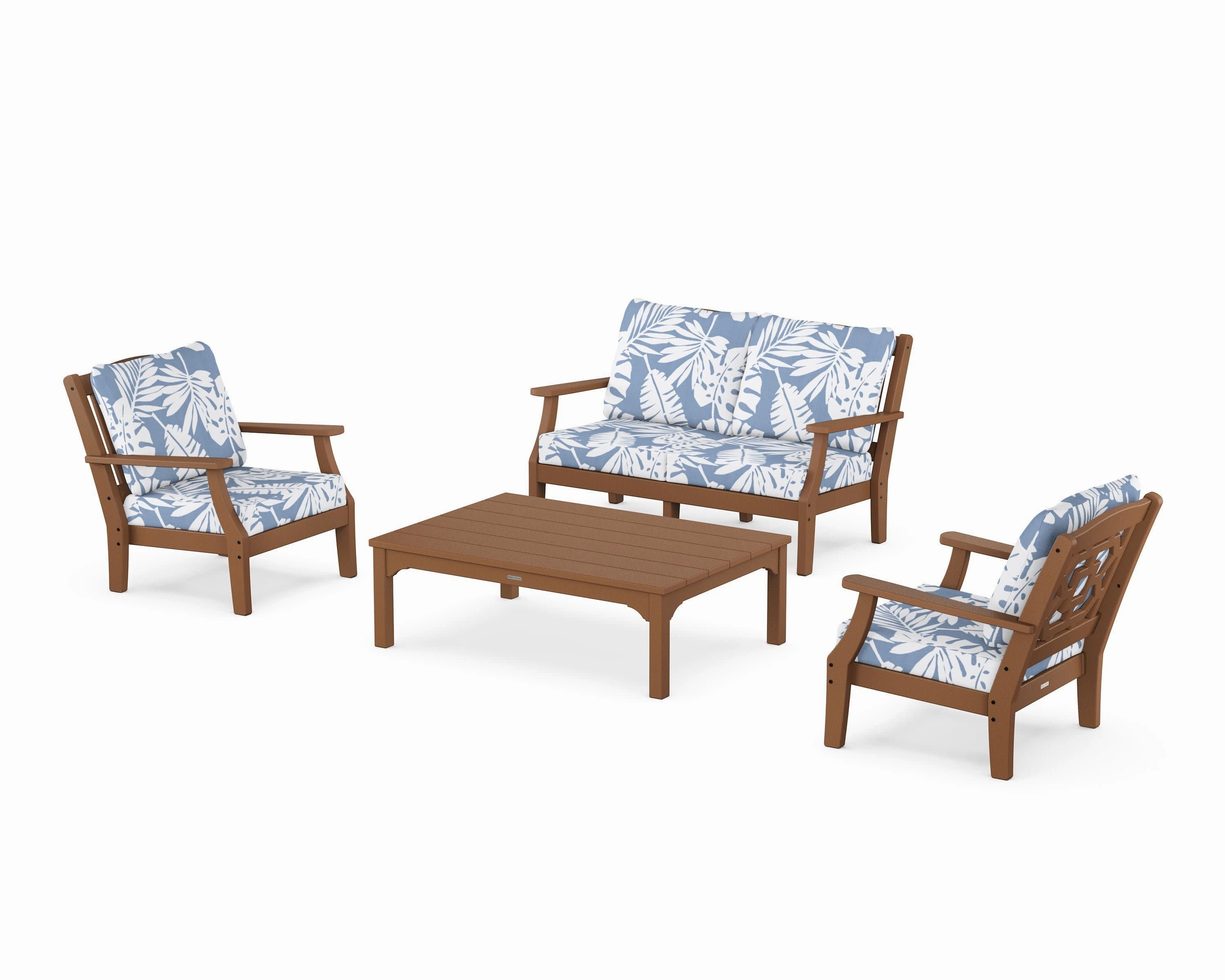 Chinoiserie 4-Piece Deep Seating Set with Loveseat