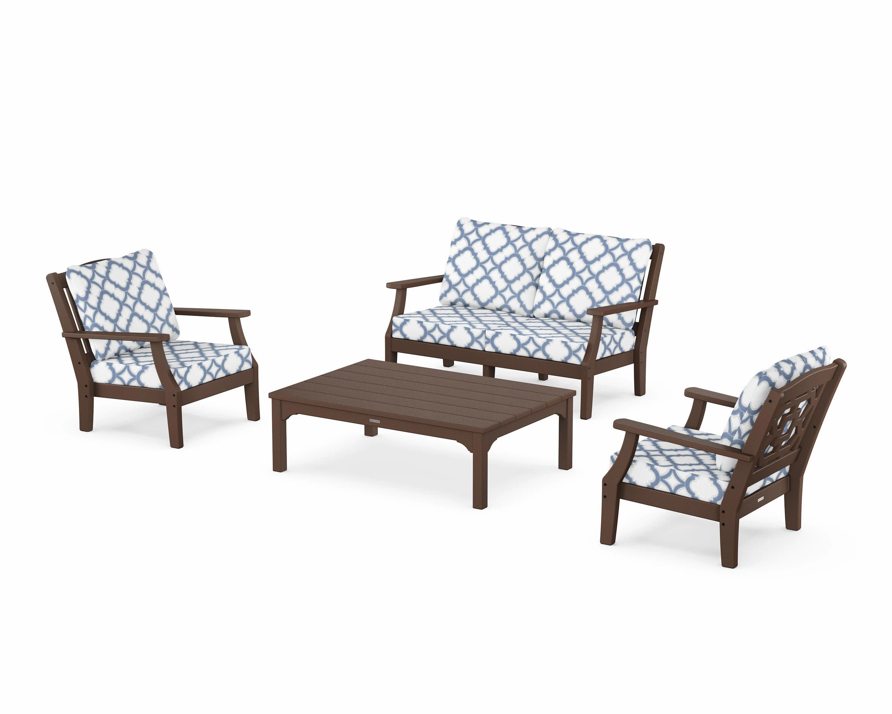 Chinoiserie 4-Piece Deep Seating Set with Loveseat