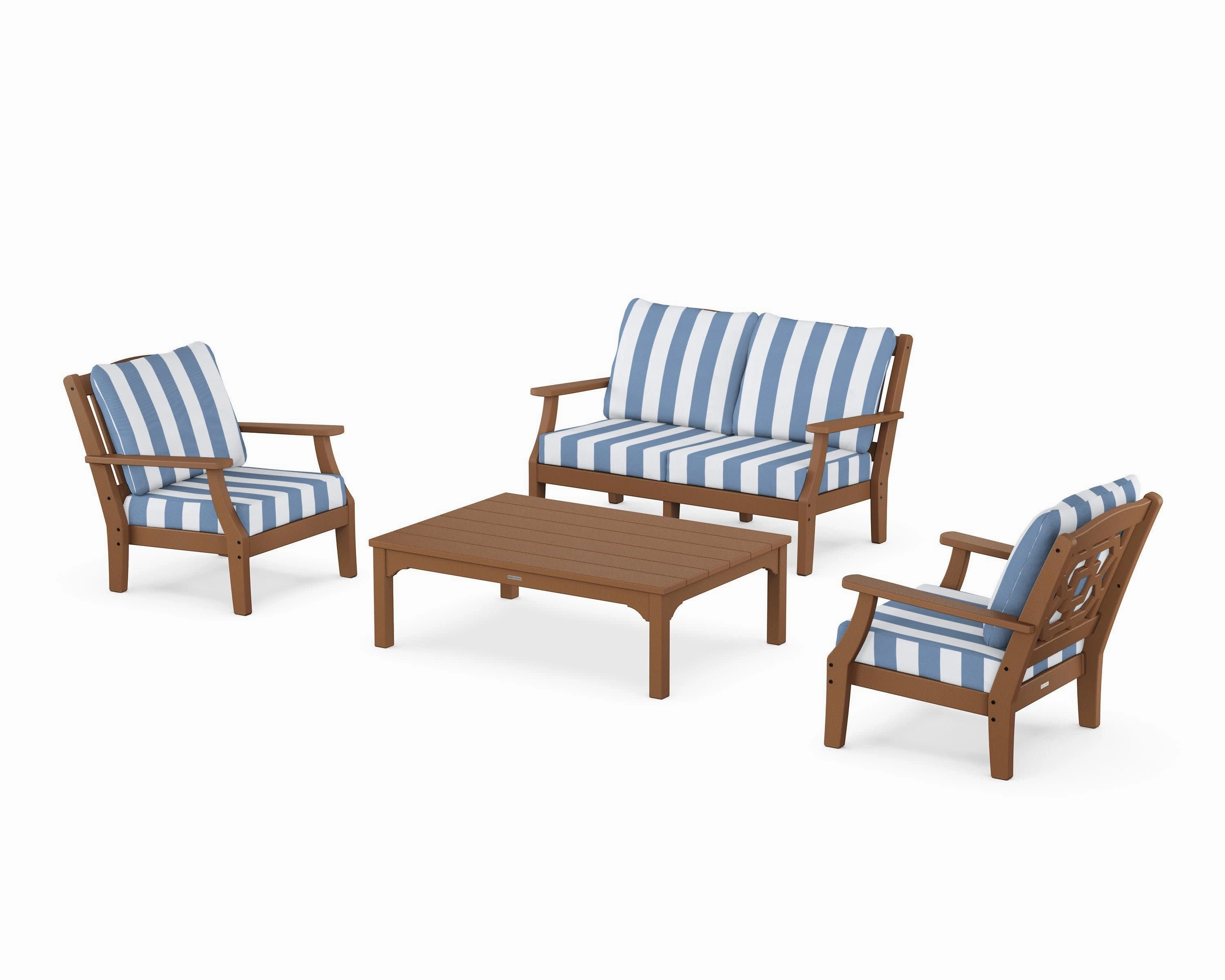 Chinoiserie 4-Piece Deep Seating Set with Loveseat