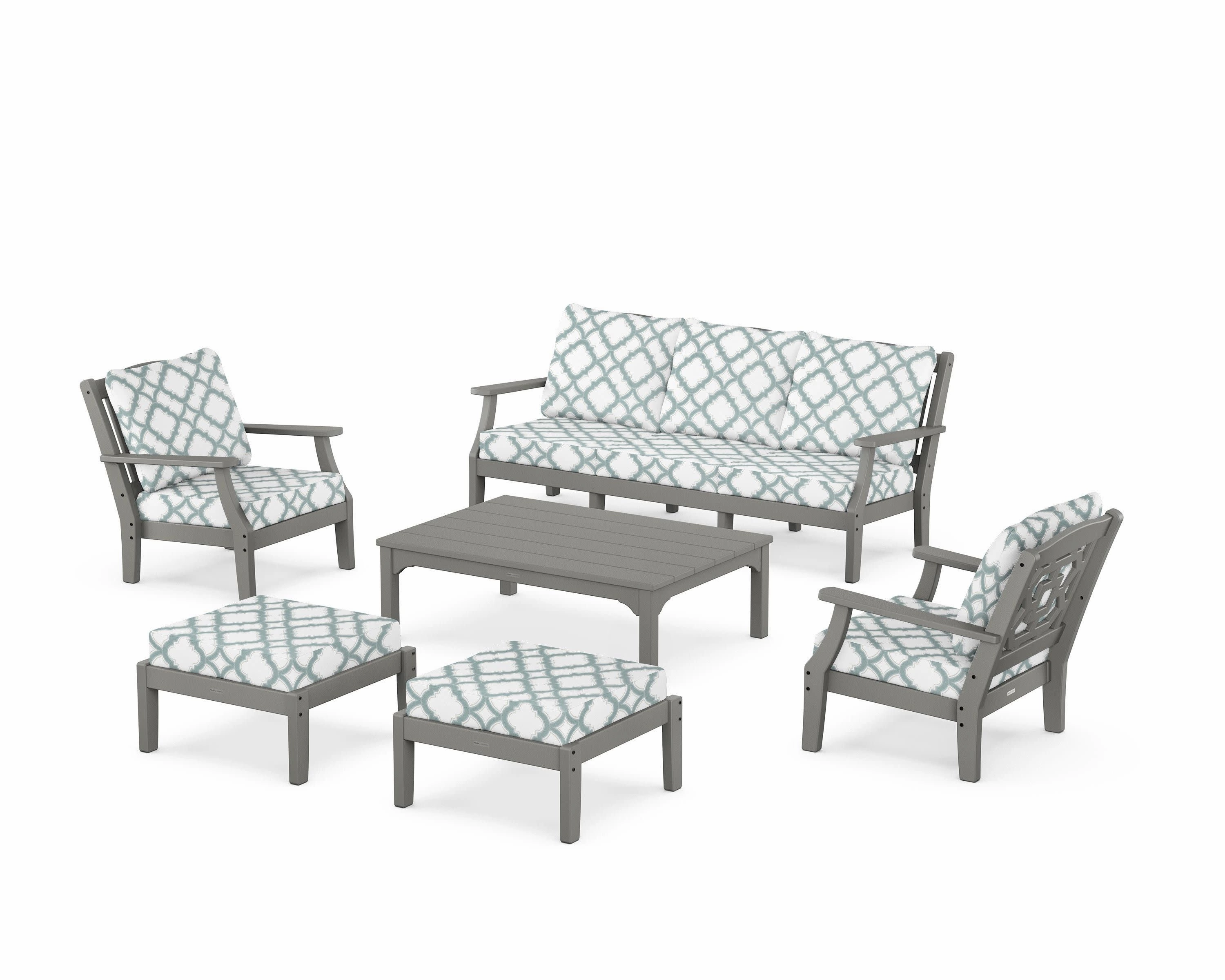 Chinoiserie 6-Piece Lounge Sofa Set