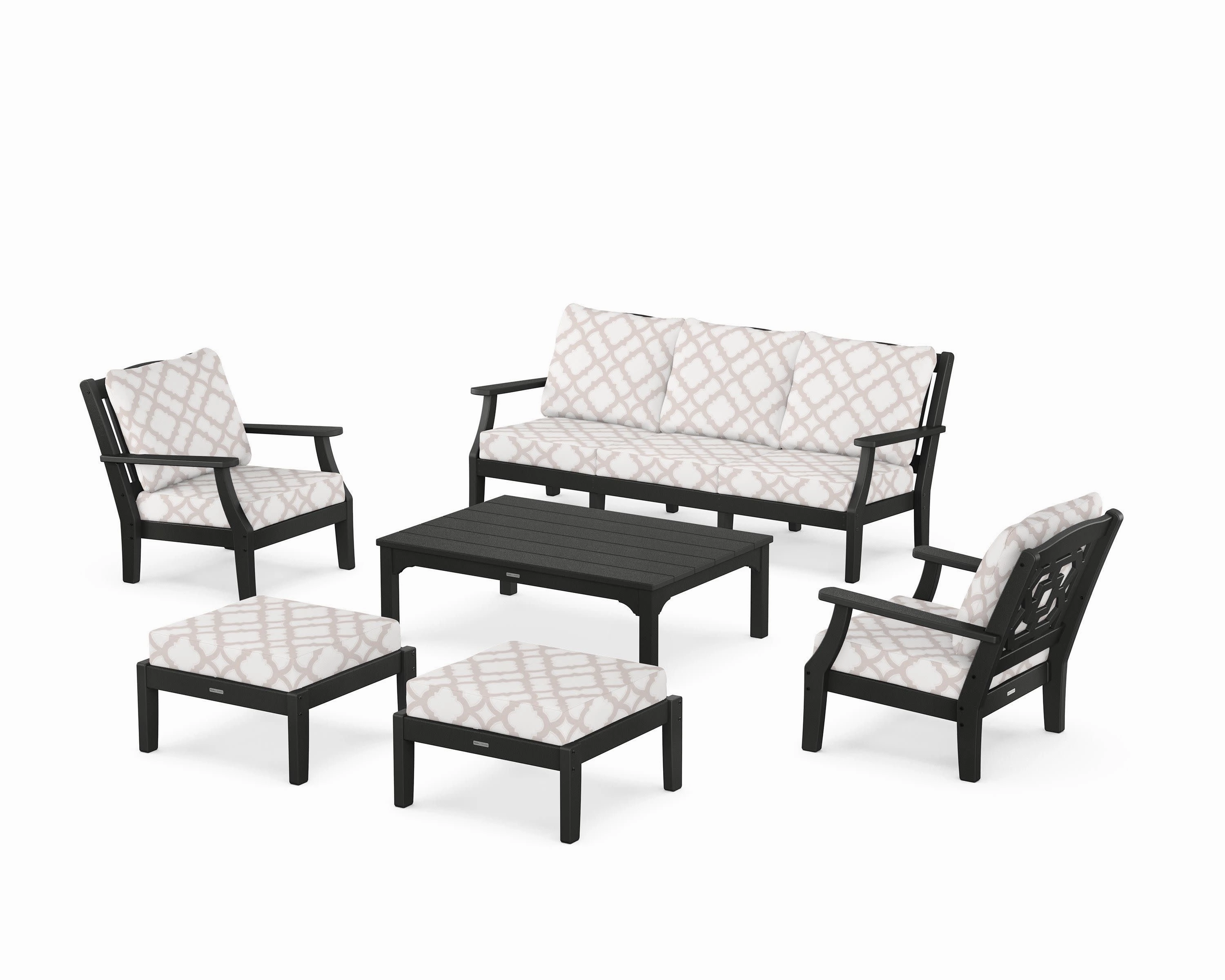 Chinoiserie 6-Piece Lounge Sofa Set