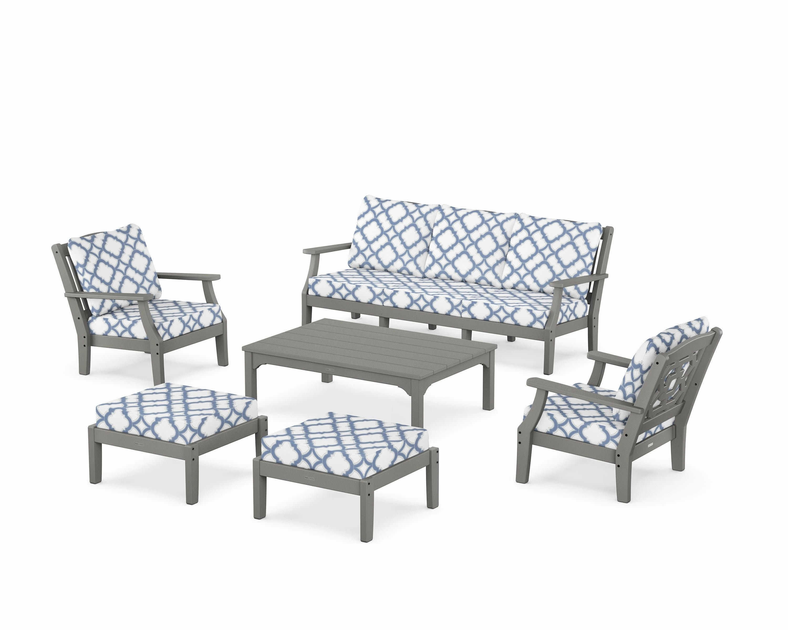 Chinoiserie 6-Piece Lounge Sofa Set