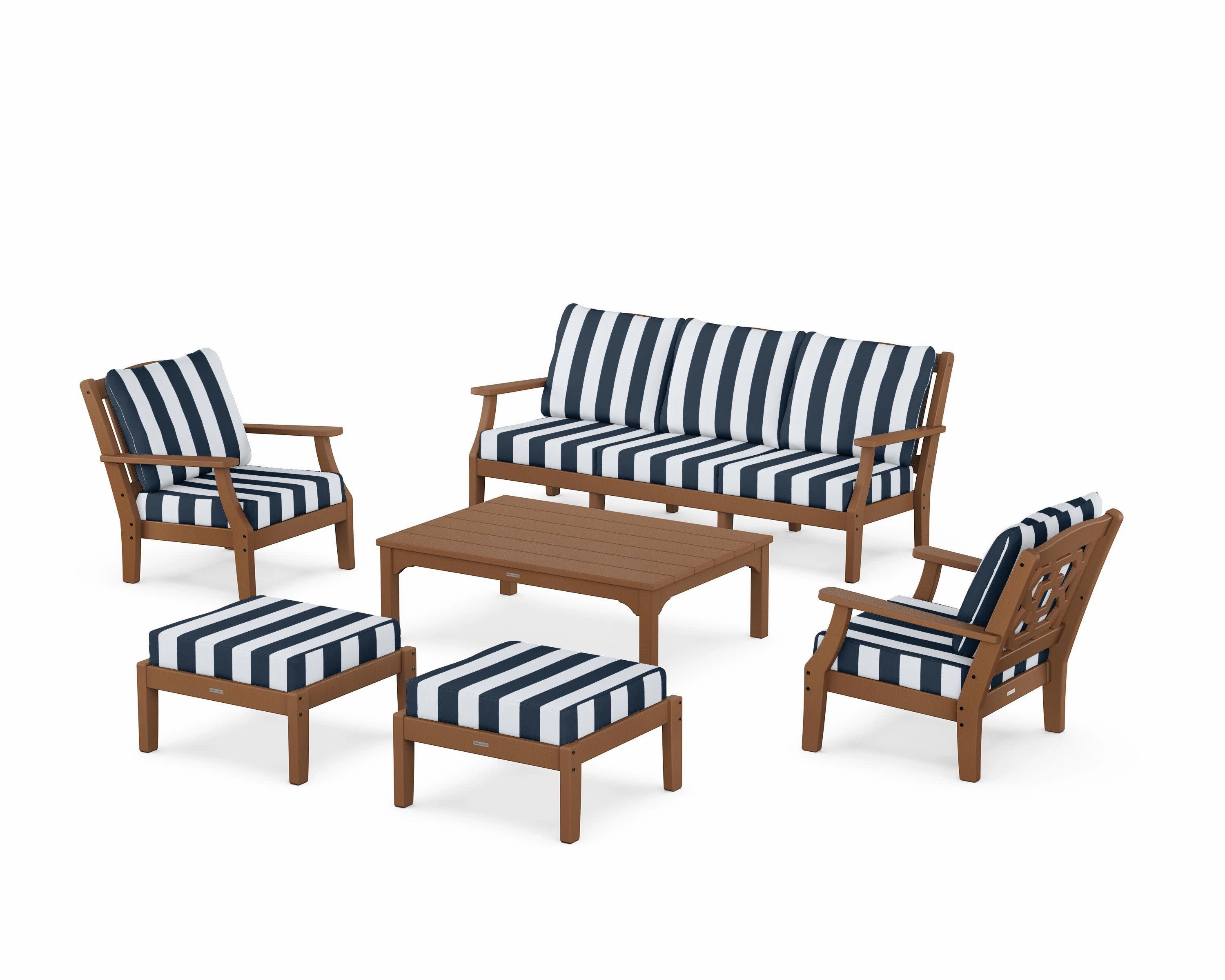 Chinoiserie 6-Piece Lounge Sofa Set