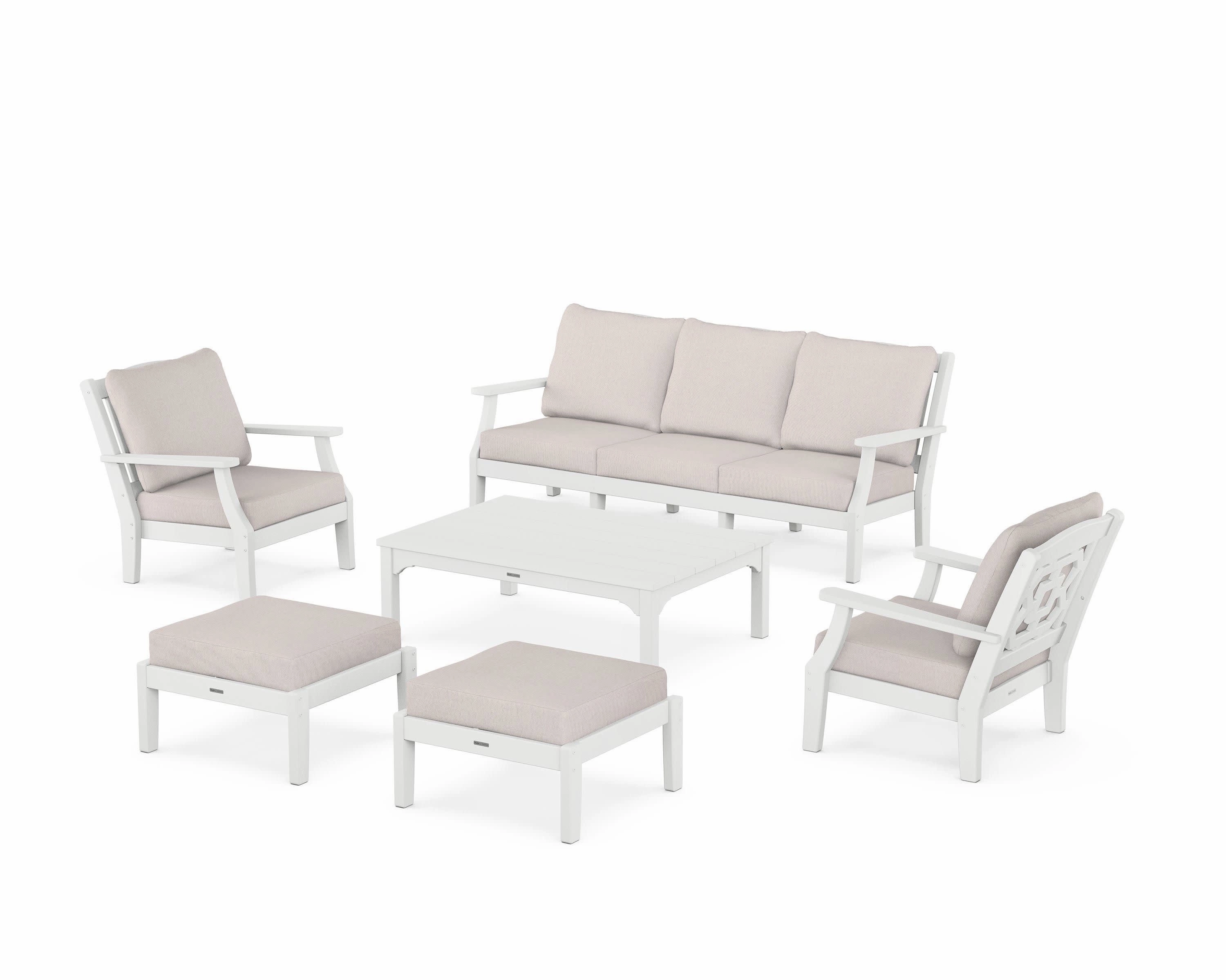 Chinoiserie 6-Piece Lounge Sofa Set