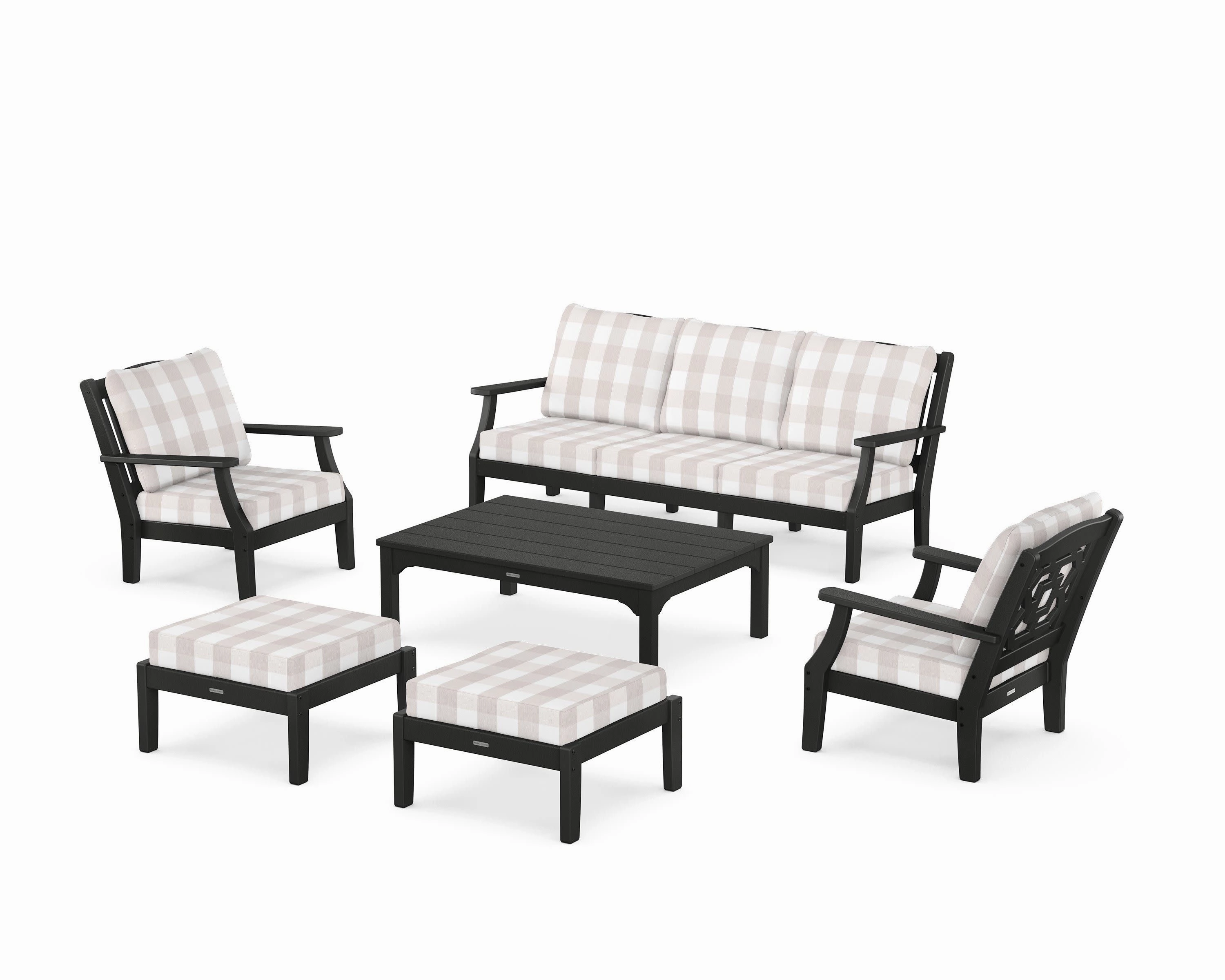 Chinoiserie 6-Piece Lounge Sofa Set