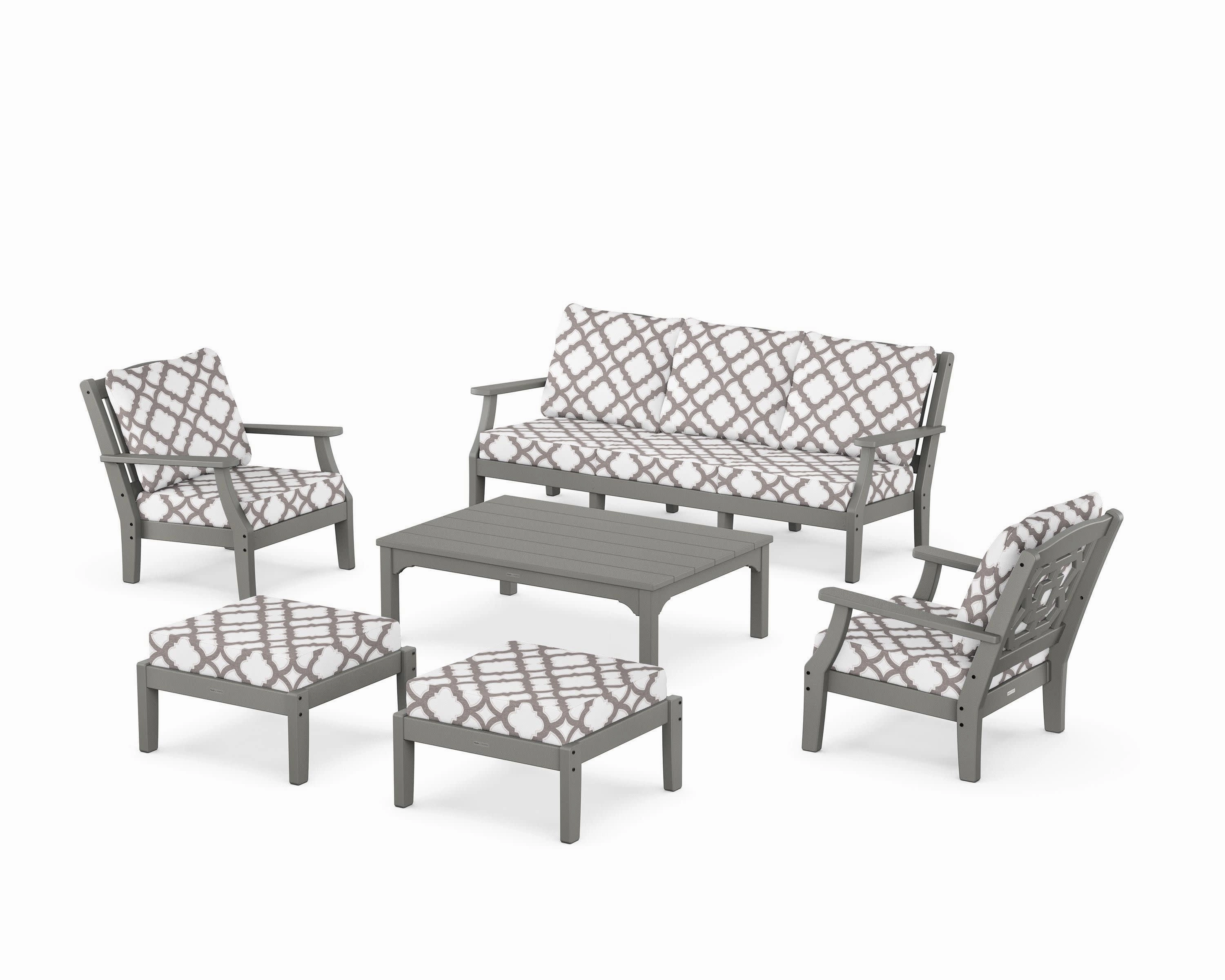 Chinoiserie 6-Piece Lounge Sofa Set