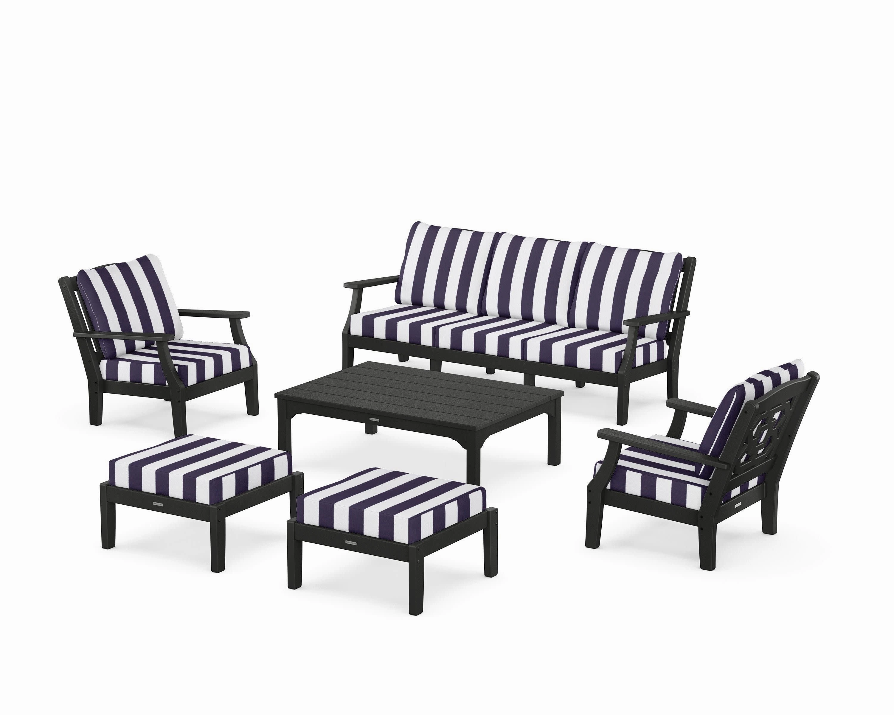 Chinoiserie 6-Piece Lounge Sofa Set