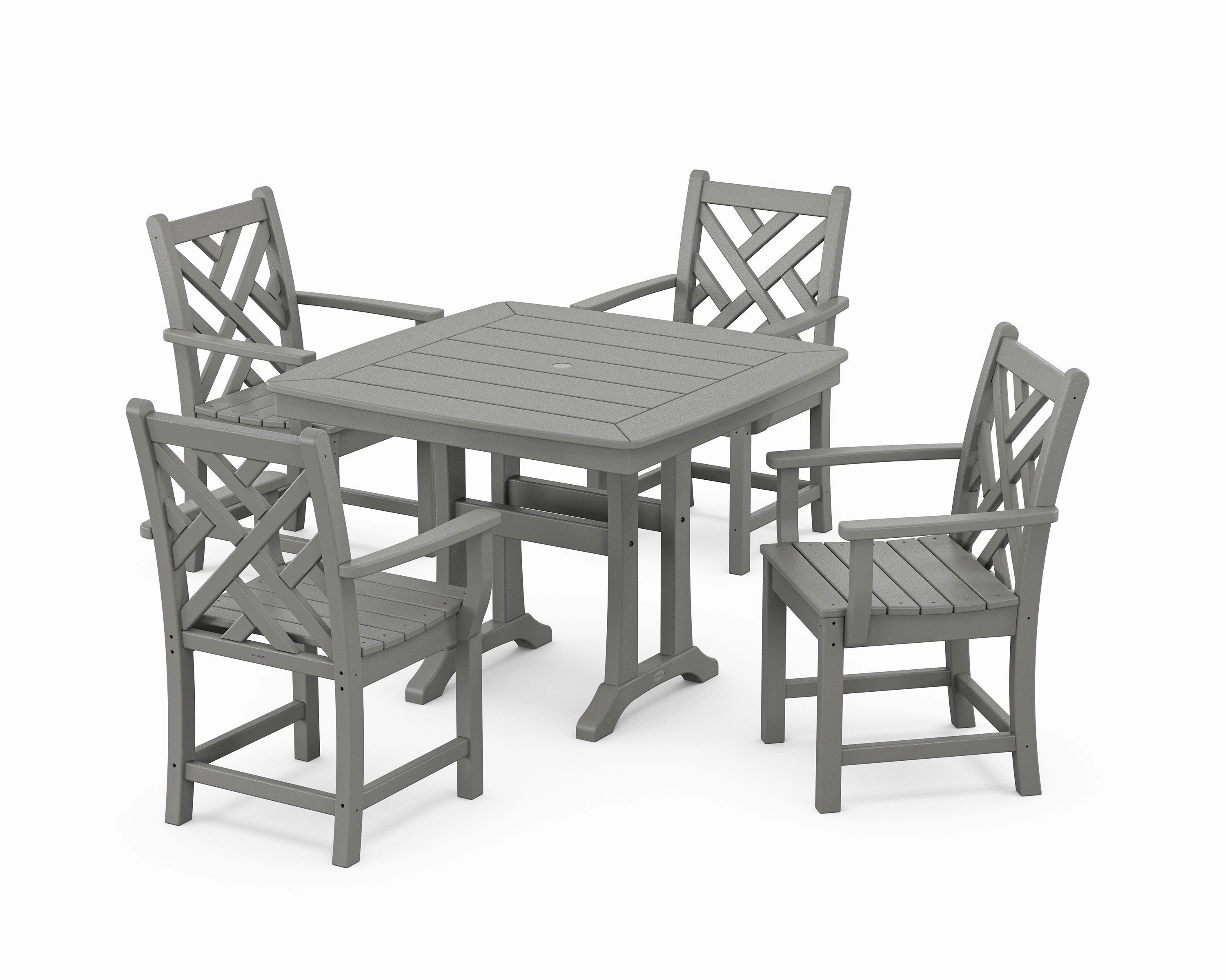 Chippendale 5-Piece Dining Set with Trestle Legsoutdoor patio furniture set