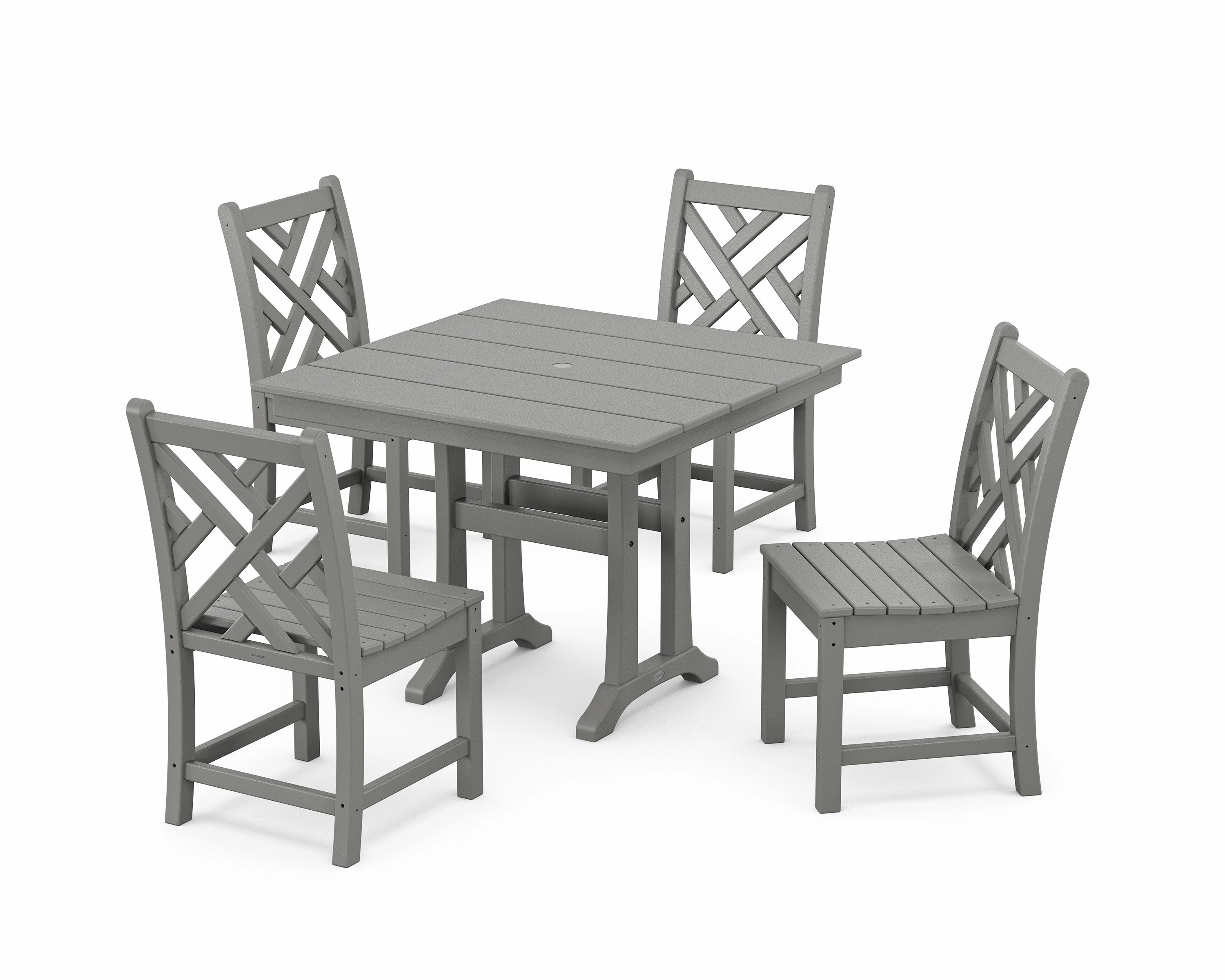 Chippendale 5-Piece Farmhouse Trestle Side Chair Dining Setoutdoor patio furniture set