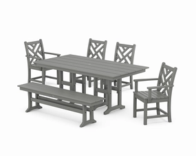 Chippendale 6-Piece Farmhouse Dining Setoutdoor patio furniture set