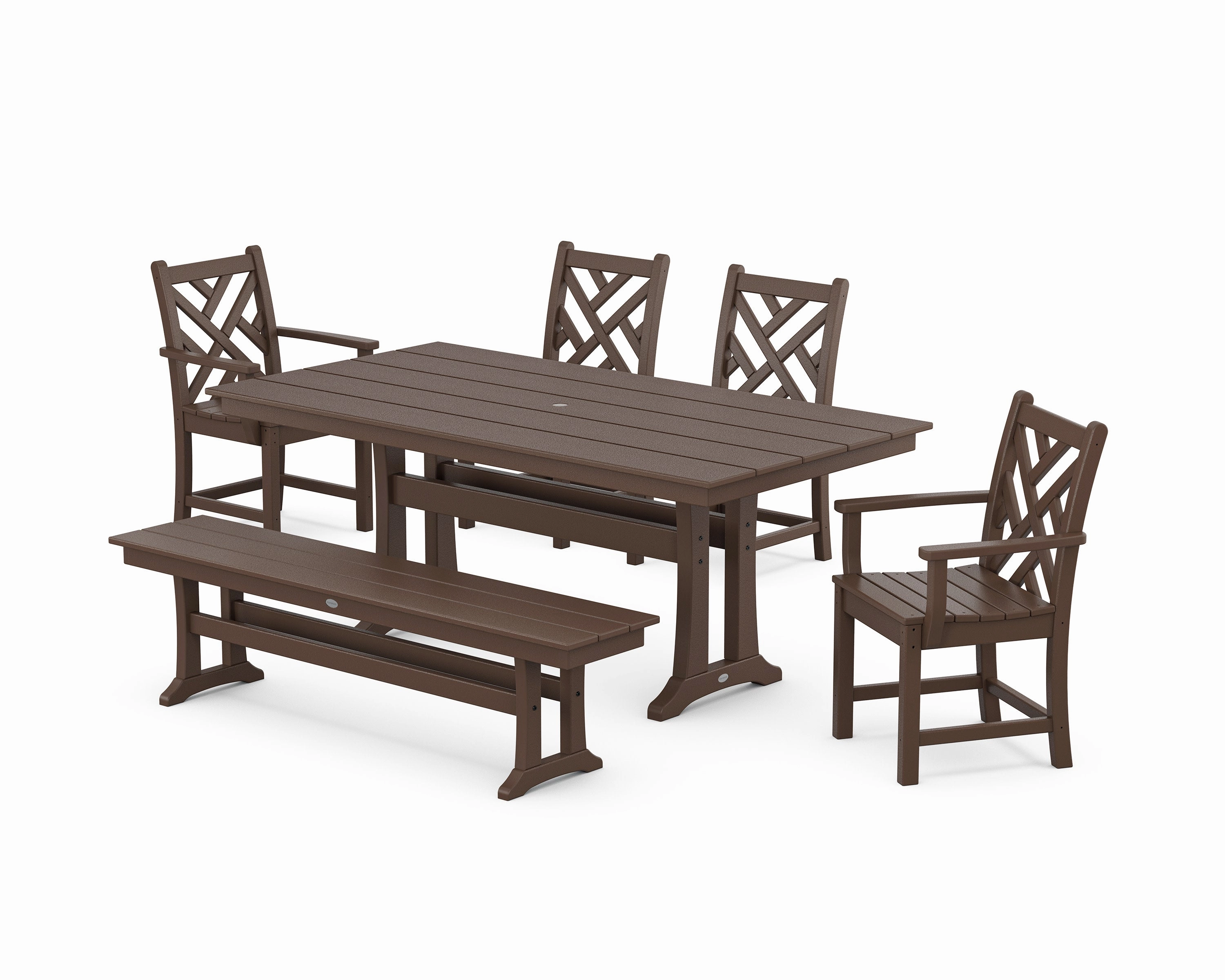 Chippendale 6-Piece Farmhouse Dining Set With Trestle Legs