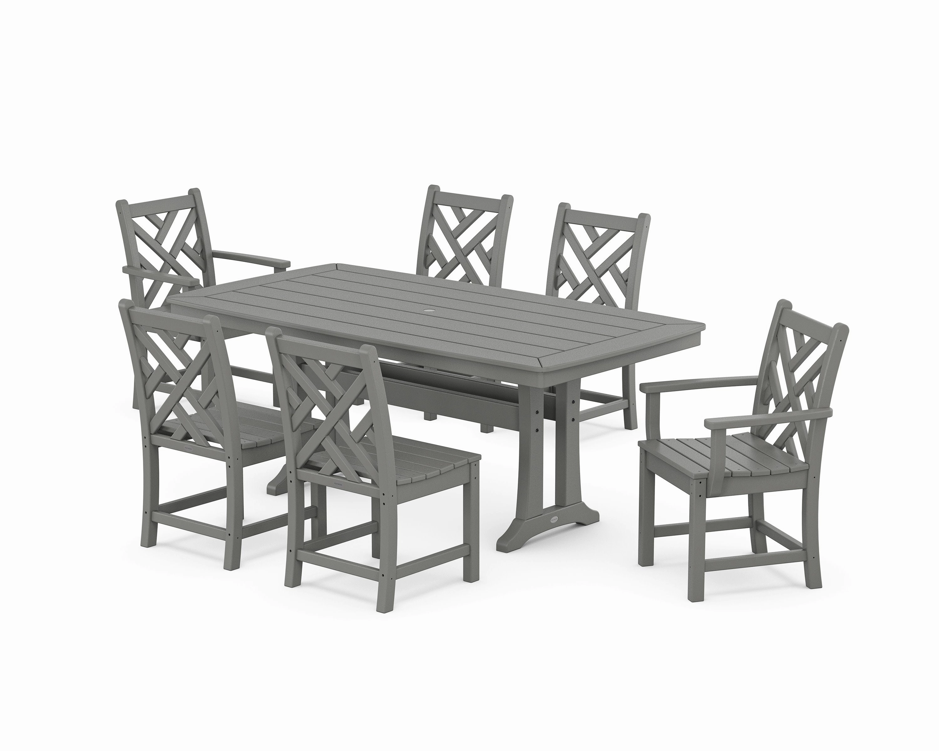 Chippendale 7-Piece Dining Set with Trestle Legsoutdoor patio furniture set