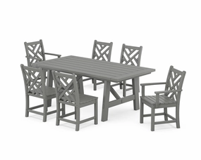 Chippendale 7-Piece Rustic Farmhouse Dining Setoutdoor patio furniture set