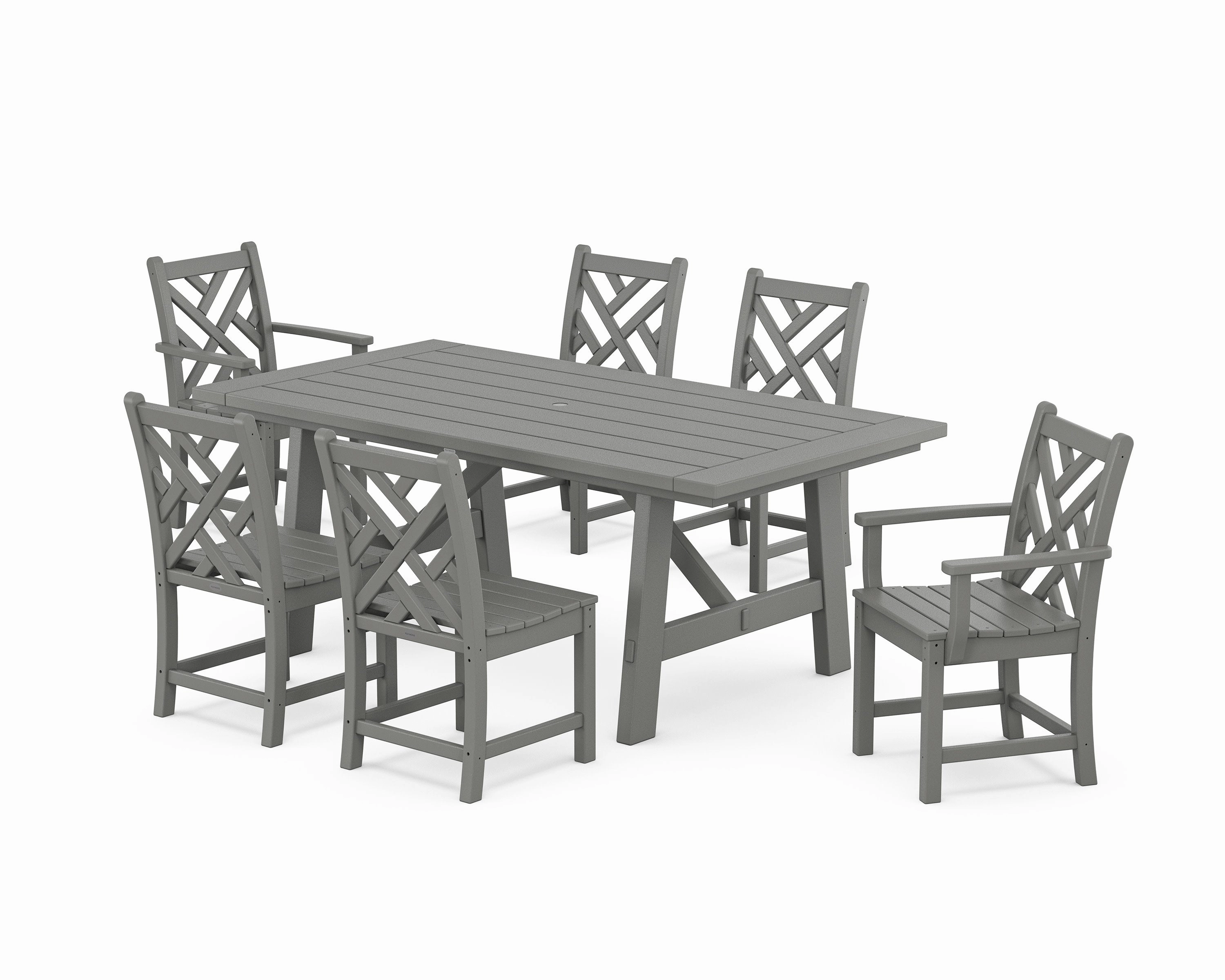 Chippendale 7-Piece Rustic Farmhouse Dining Setoutdoor patio furniture set