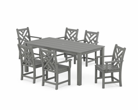 Chippendale Arm Chair 7-Piece Parsons Dining Setoutdoor patio furniture set