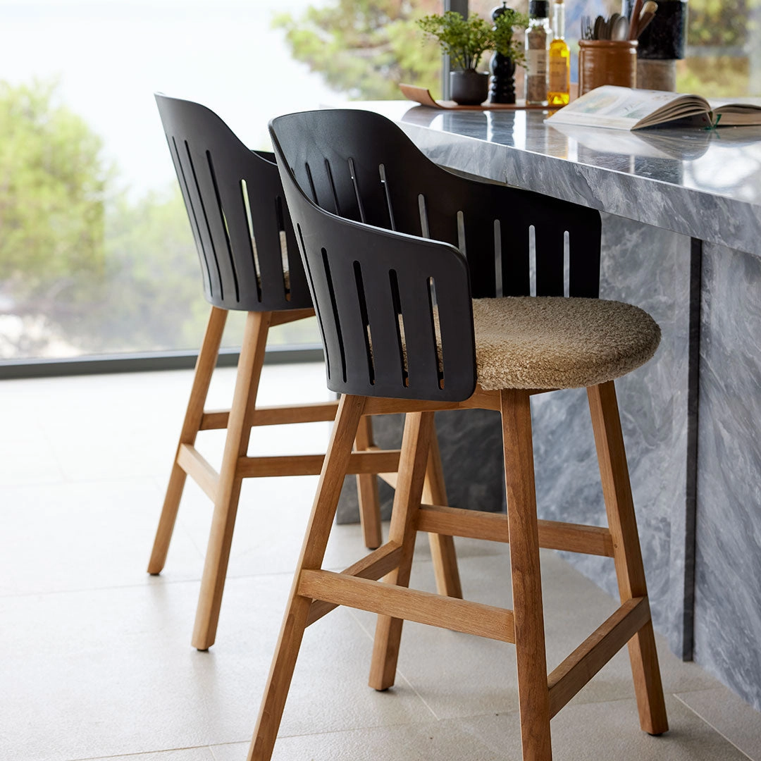 Choice Outdoor Counter Chair - Wood Base - w/ Seat Cushion