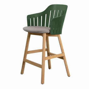 Choice Outdoor Counter Chair - Wood Base - w/ Seat Cushionoutdoor patio dining furniture set