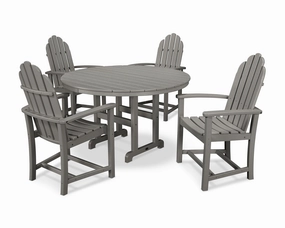 Classic Adirondack 5-Piece Round Farmhouse Dining Setoutdoor patio furniture set
