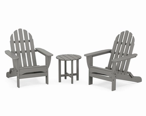 Classic Folding Adirondack 3-Piece Setoutdoor patio dining furniture set