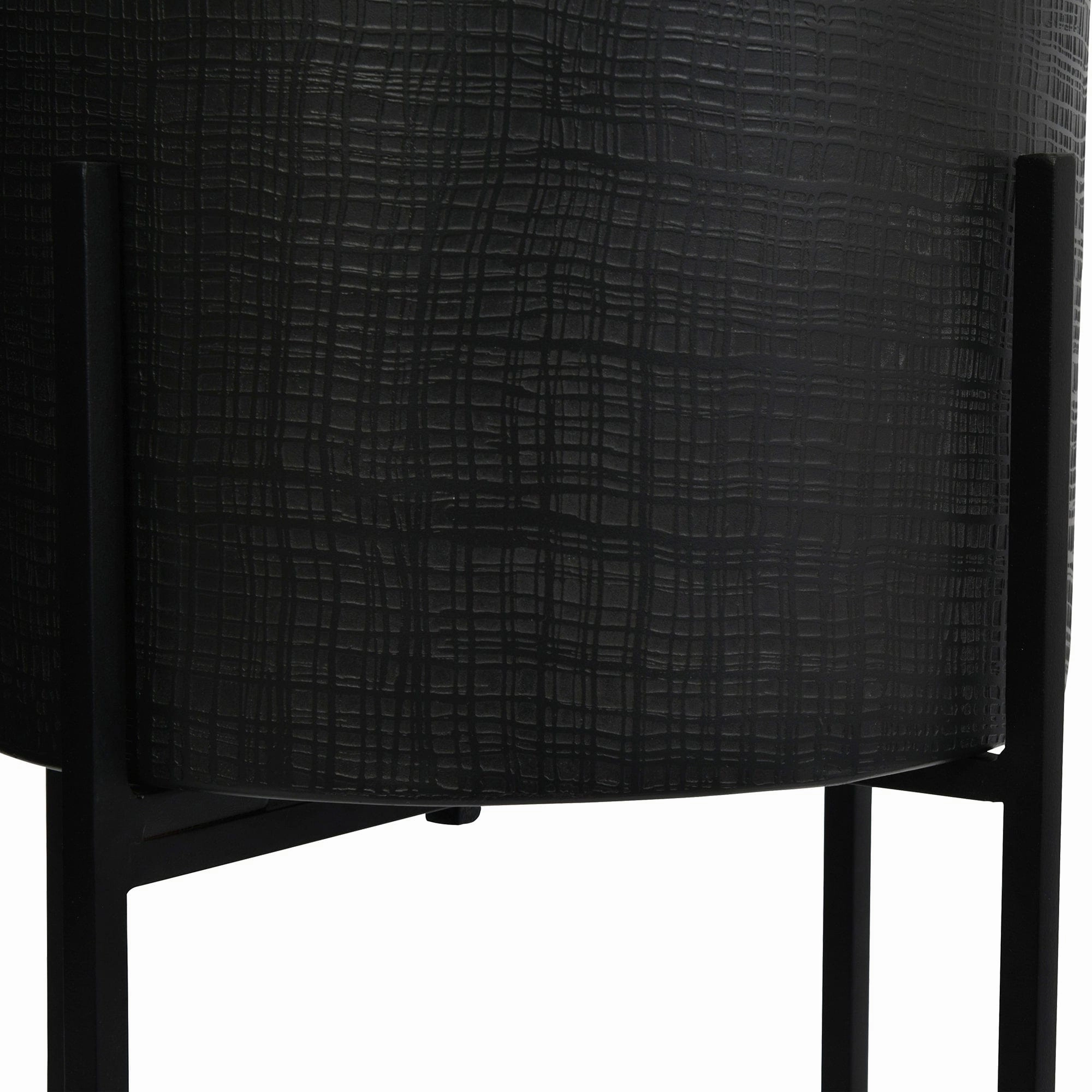 Clyde - Set of 2 Floor Matte Black Standing Planters