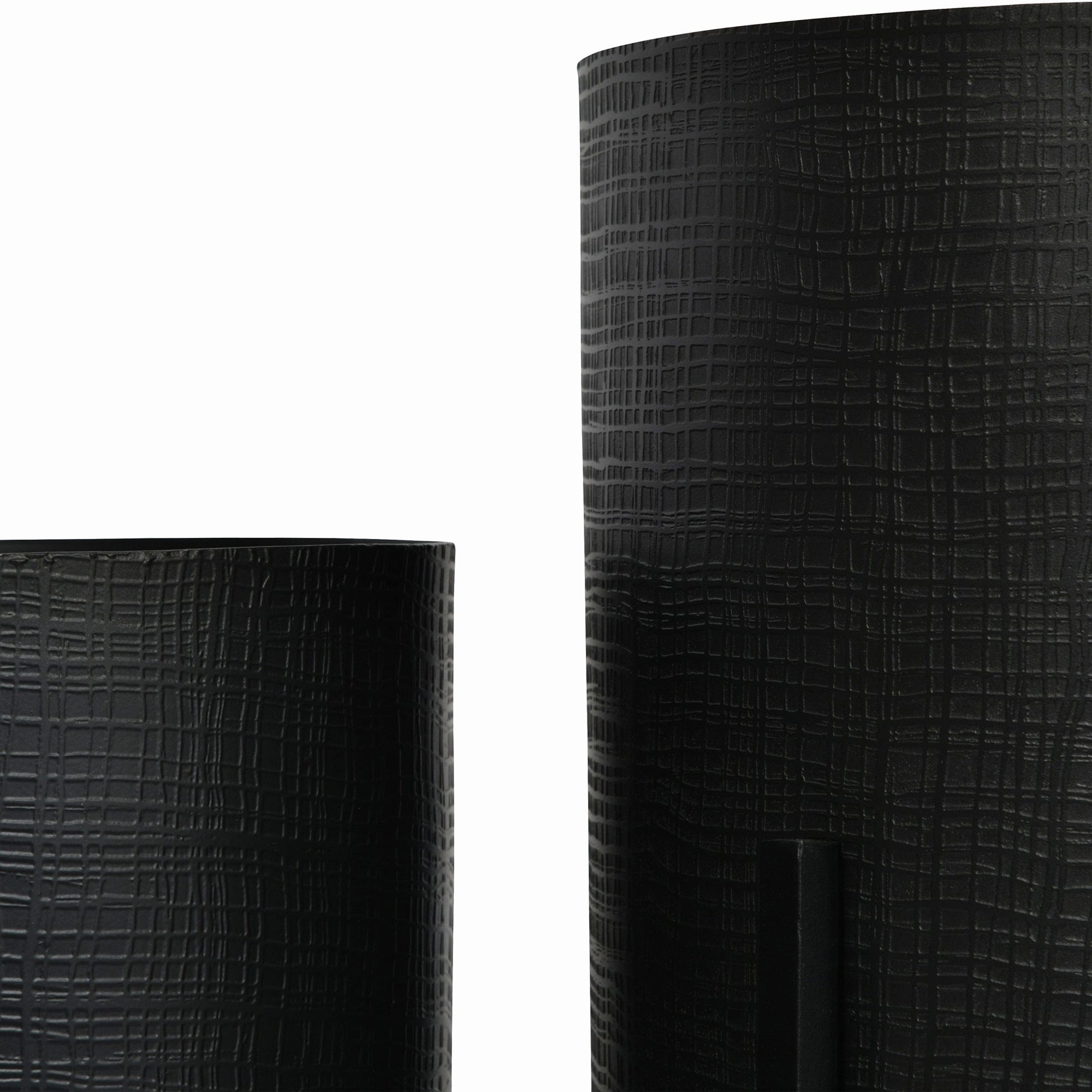 Clyde - Set of 2 Floor Matte Black Standing Planters