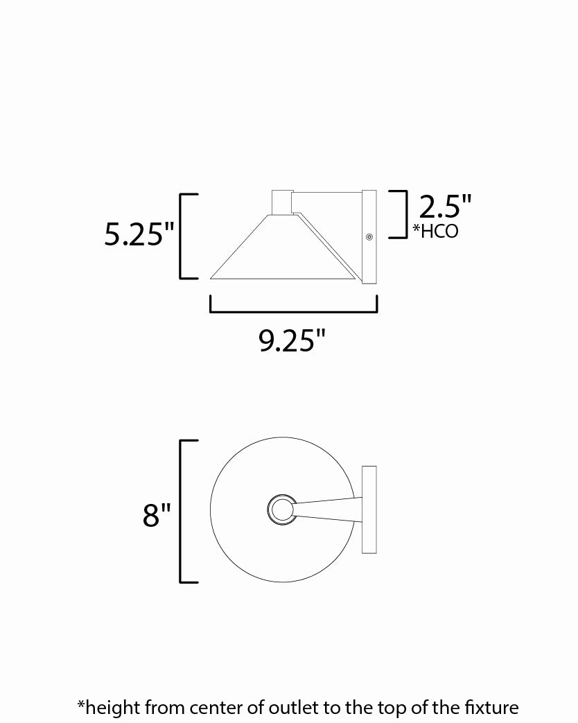 Conoid LED LED Outdoor Wall Sconce Black
