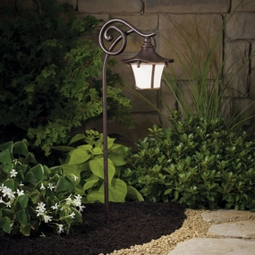 Cotswold One Light Path & Spread Aged BronzeDecorative outdoor post lights