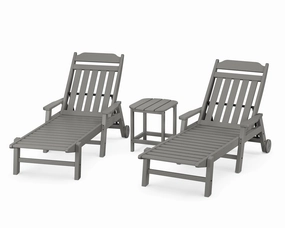 Cottage 3-Piece Chaise Set with Arms and Wheelsoutdoor patio dining furniture set
