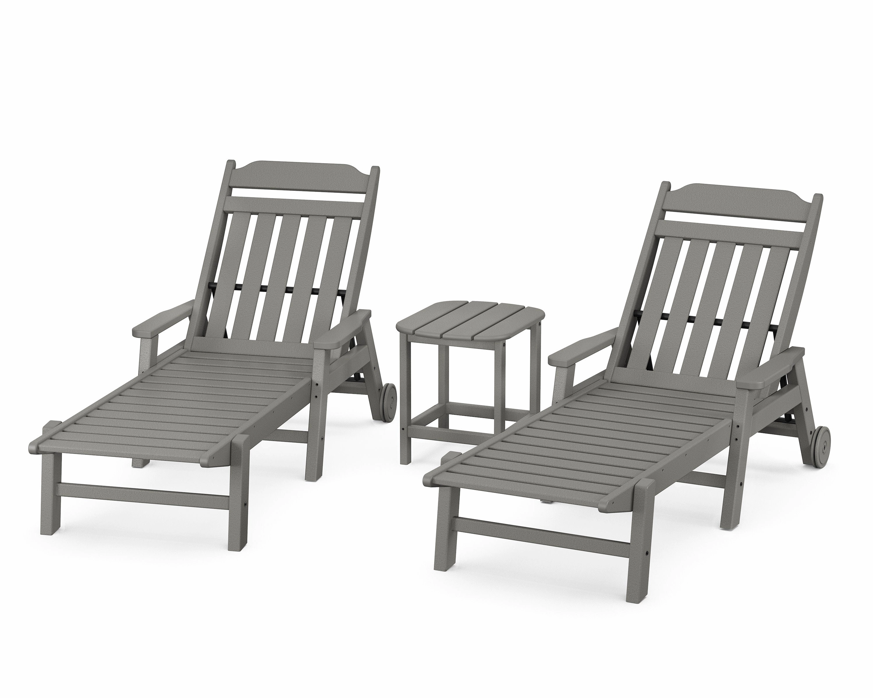 Cottage 3-Piece Chaise Set with Arms and Wheelsoutdoor patio dining furniture set