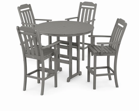 Cottage 5-Piece Round Farmhouse Bar Setoutdoor patio furniture set