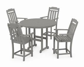 Cottage 5-Piece Round Farmhouse Counter Setoutdoor patio furniture set