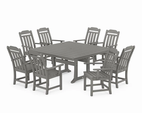 Cottage 9-Piece Square Dining Set with Trestle Legsoutdoor patio furniture set