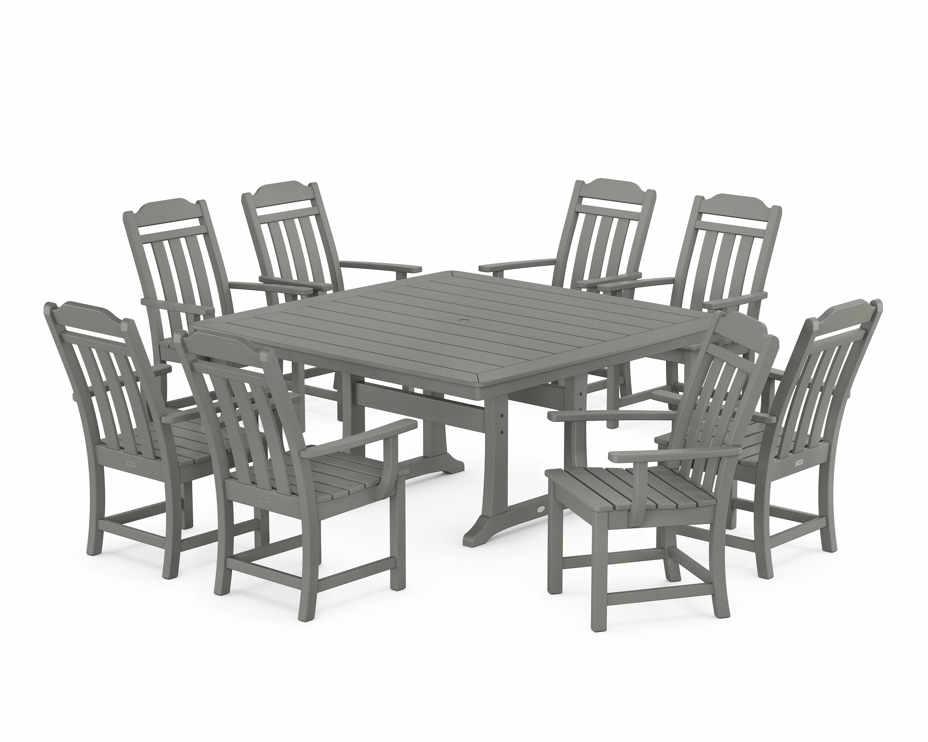 Cottage 9-Piece Square Dining Set with Trestle Legsoutdoor patio furniture set