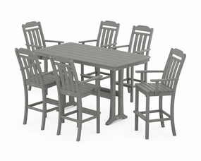 Cottage Arm Chair 7-Piece Bar Set with Trestle Legsoutdoor patio furniture set