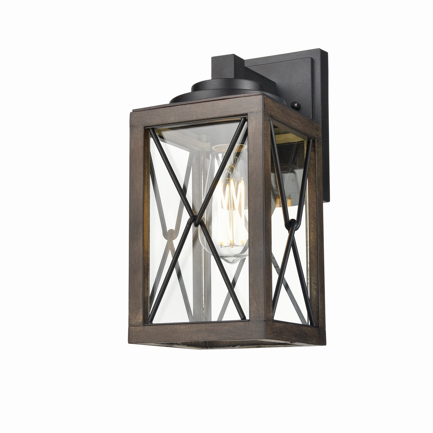 County Fair Outdoor One Light Outdoor Wall Sconce Black/Ironwood On MetalOutdoor wall sconces with motion sensor