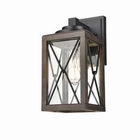 County Fair Outdoor One Light Outdoor Wall Sconce Black/Ironwood On MetalOutdoor wall sconces with motion sensor