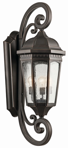 Courtyard Three Light Outdoor Wall Mount Rubbed BronzeOutdoor wall sconces with motion sensor