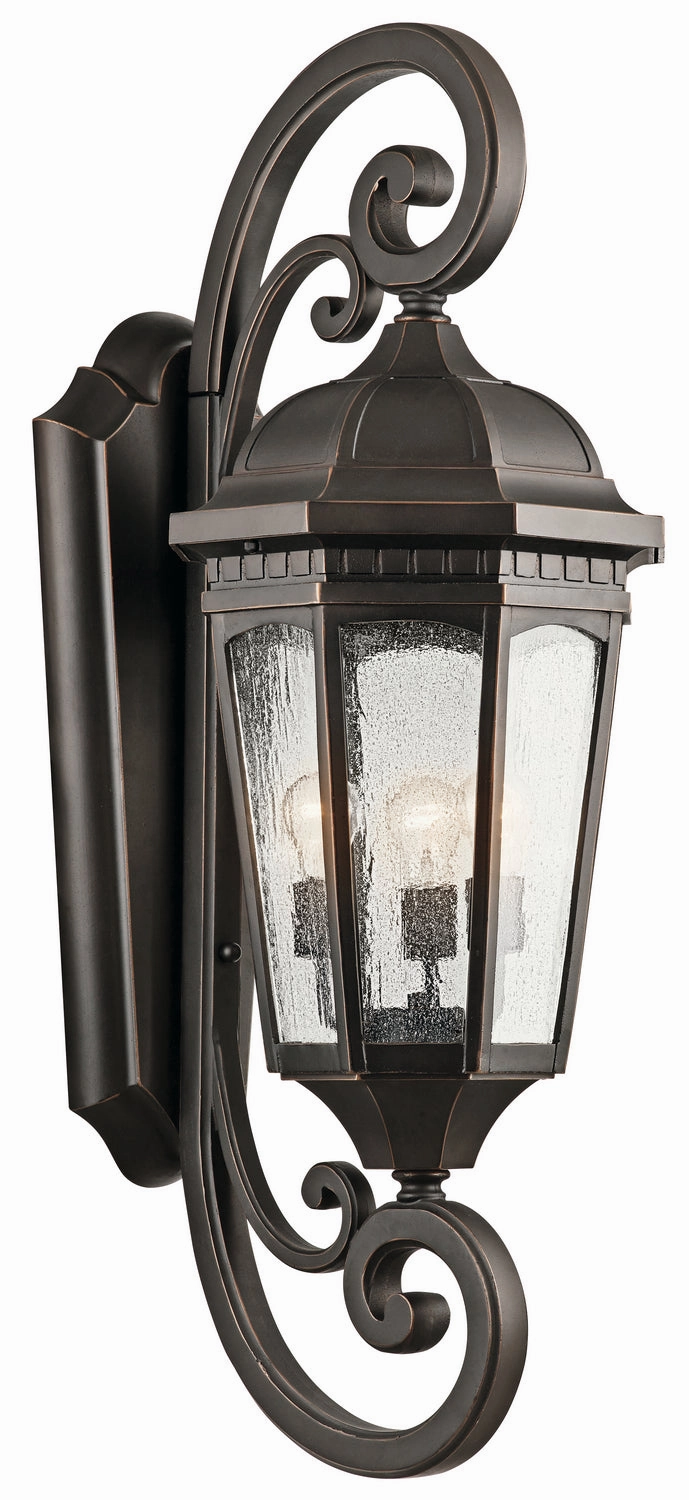 Courtyard Three Light Outdoor Wall Mount Rubbed BronzeOutdoor wall sconces with motion sensor