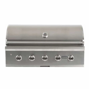Coyote 42-inch with Infinity Burners NG Built-in Grill C2C42NG stainless steel BBQ grill with side table
